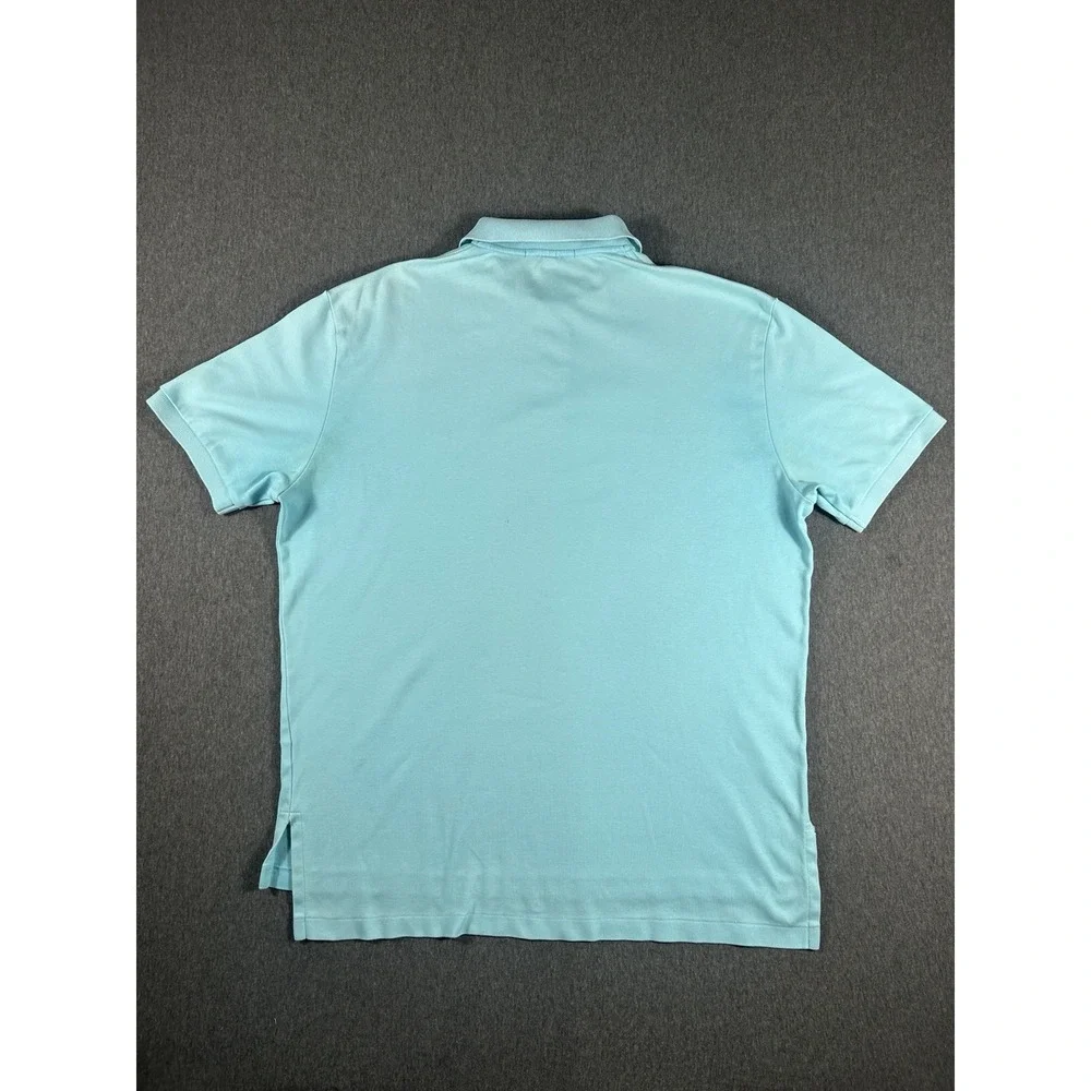 Vintage Polo Ralph Lauren Light Blue Interlock Short Sleeve Polo Shirt Men's L